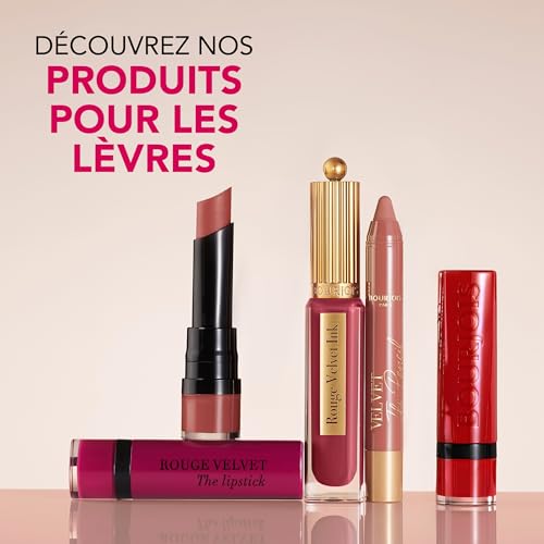 BOURJOIS - Rouge À Lèvres Rouge Velvet Ink 25 Berry Chaud-colat - Ultra Pigmenté - Fini Mat Intense - Longue Tenue 24H - Applicateur Précis - Sensation Lèvres Nues