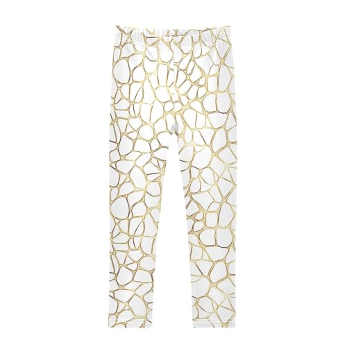 White Giraffe Skin Print Girls Casual Leggings for Kids Printed Long Pant Bottoms Stretch and Soft