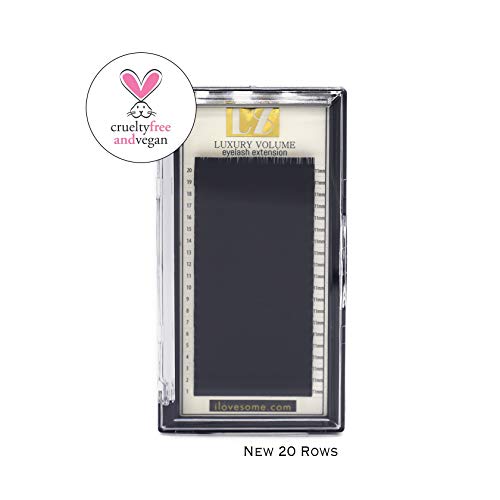 ilovesome 20Rows Ellipse Eyelash Extensions 8-15mm JC(B)-Curl Mixed Flat Eyelash Extension Light Lashes Individual Eyelash Mink Lashes Extension (0.15mm)