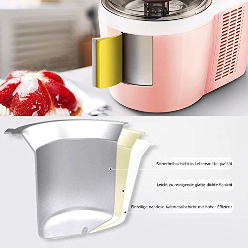 MNCYGJ Softeis Maschinen Eismaschine Mit Kompressor Ice Cream Maker 600ML Kapazität, Eismaschine Selbstkühlend Sorbetmaschine, EIS Maschinen ,Rosa – Bild 6