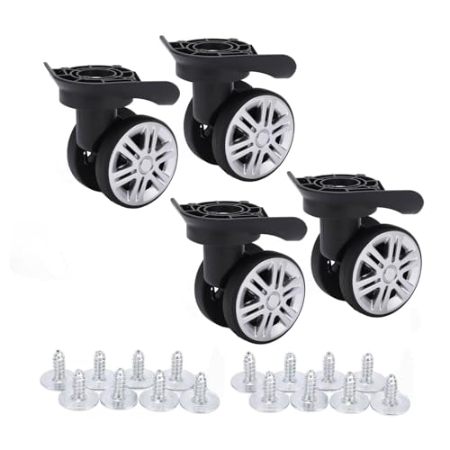 4Pcs 360 Swivel Wear-Resistant Luggage Wheel, Replacement Repair Wheels for Mute Suitcases, Double Row Plastic Wheel Set for Suitcase Kit