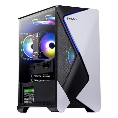IPASON 2024 Gaming Desktop, AMD Ryzen 7 5700X, NVIDIA RTX 4060 Ti, 16GB RAM, 1TB SSD, Wi-Fi 6, Windows 11 Home Cover