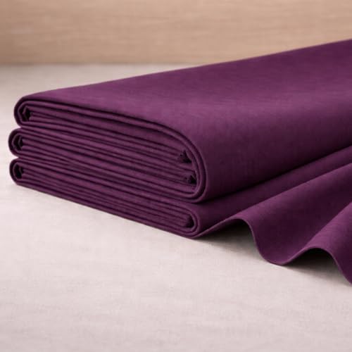 Image of Soimoi Purple Solid 60 * 60's Cotton Cambric Fabric by 2 Yards, 56 Inch Wide Light Weight Material Suitable for Kurtis, Blouses, Kids Clothing, Tunics, Dresses and Summer Apparel