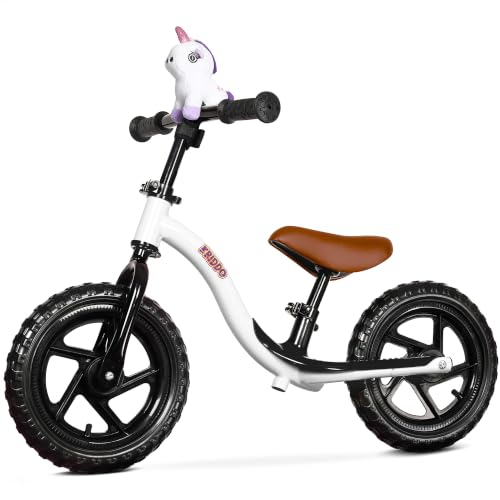 Image of KRIDDO Toddler Balance Bike 2 Year Old, Age 24 Months to 5 Years Old, Early Learning Interactive Push Bicycle with Steady Balancing, Gift Bike for 2-5 Boys Girls, White