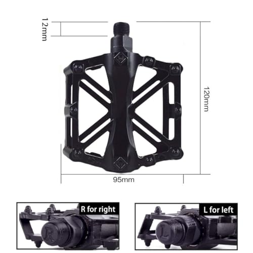 Aluminium Alloy MTB Cycle Road Bicycle Flat Pedals Pedal (Black) 2 41AbqOYmGWL