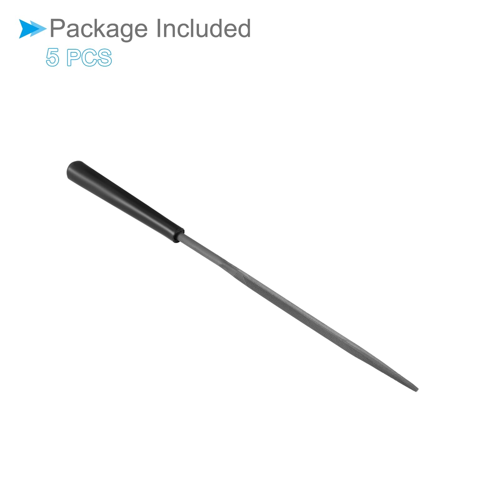 Lima a Triangolo, Dimensioni Asta 0.12", Lunghezza Totale 5.5", Raspe in Acciaio con Manico Antiscivolo - (Applicazioni: per Officine), 5 Pezzi