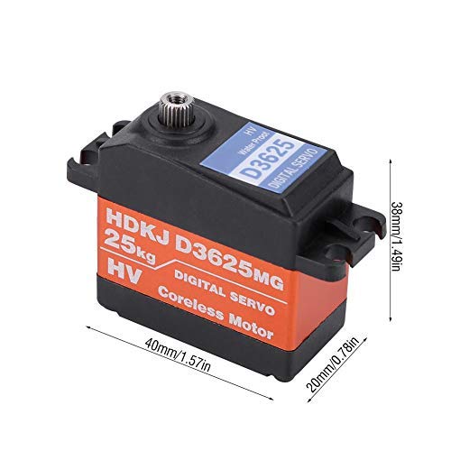 Drfeify 25 kg Servo Ingranaggi Digitali Metallo Impermeabile per Camion RC 1/10 1/8 Coche