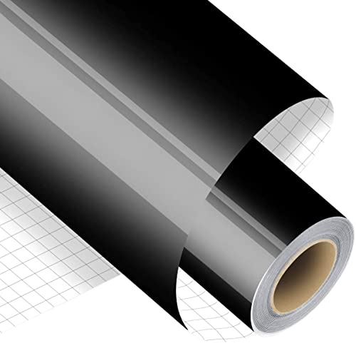 Madlie Glossy Black Permanent Adhesive Vinyl Roll - 12" X 15 Ft Permanent Vinyl For Craft，Signs, Scrapbooking And Other Craft Cutters. #TOP4