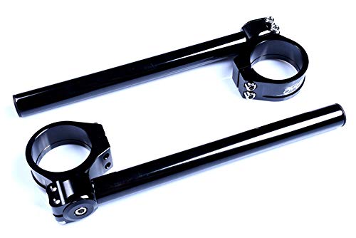 Pareja de semimanillares AVDB Racing reclinables / abrazaderas en 51mm + tubos para Tuono 1000/Tuono V4 1000/TUONO V-4 1100 / RSV 1000 / RSV 1000R / RSV4 1000 (negro)