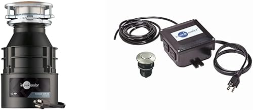 InSinkErator Triturador de basura con cable de alimentación, Badger 5, serie estándar, alimentación continua de 1/2 HP, negro y trituradores de