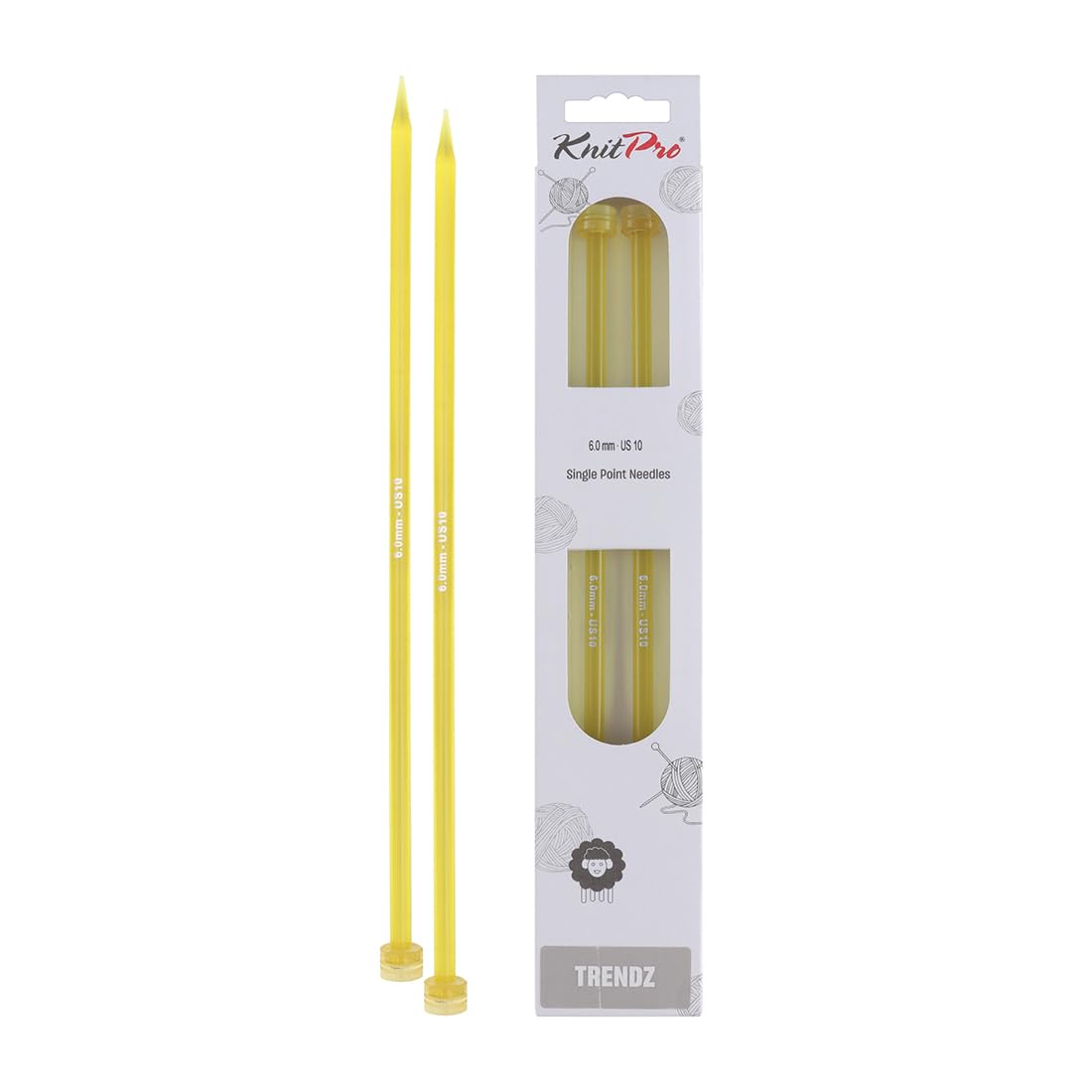 KnitPro Trendz Single Pointed Needles 12" (30cm) | 6.00mm