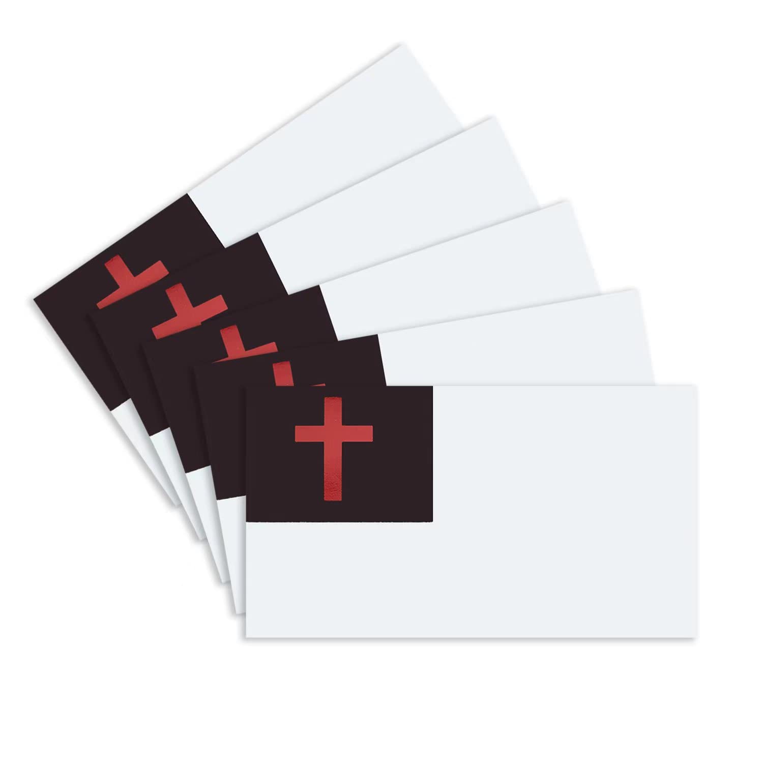 CANTENDO 5Pcs Christianity Flag Decal Sticker - Christian Flag Reflective Vinyl Car Stickers - for Car Window Bumper Waterproof Sticker (2.5 x 4.5 Inch)