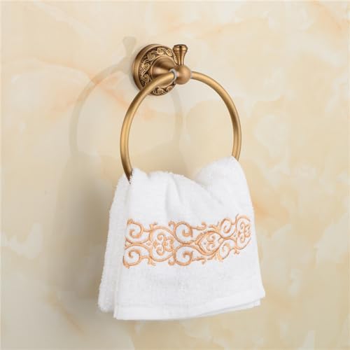 Retro Bathroom Accessories Set Wall Mount Antique Bath Towel Shelf Brass Rope Hook Copper Toothbrush Holder Brass Roll Paper Box,KC008 (Kc013) image 4