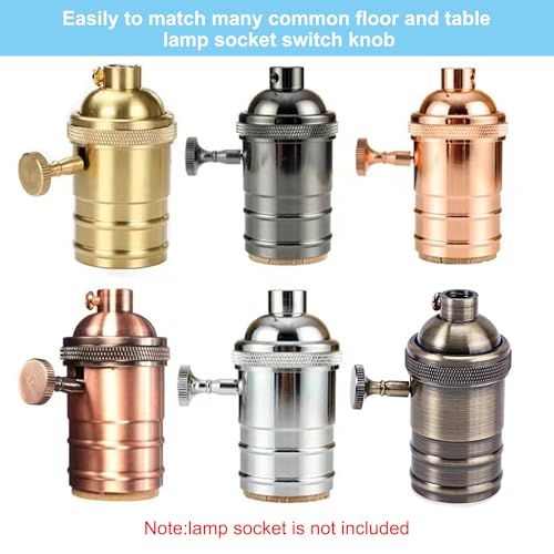 QUARKZMAN Lampen Drehschalter Knopf Ein/Aus Ersatz Drehknöpfe Erweiterung 20mm Länge für Lampe Steckdose Silber Ton Pack von 3