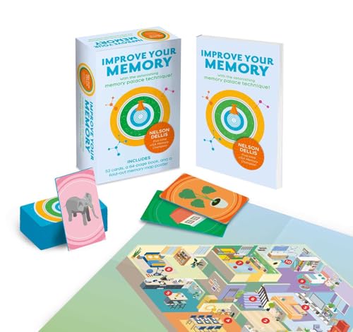 Improve Your Memory: With the Astonishing Memory Palace Technique: Includes 52 Cards, 64-page Book, and a Fold-out Memory Map Poster