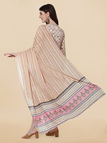 Image of MIRCHI FASHION Pure Cotton Women Straight Print & Thread Embroidery Kurti Set with Dupatta & Pant