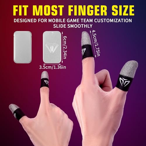 Sibba 4 Stück Gaming Finger Sleeves Touchscreen Fingerhülse Silber Fasern Spiel Mobile Gaming Daumenhülle Thumb Sleeve Finger Handschuhe Seidig Anti-Sweat Atmungsaktiver Daumenhülsen Fingerabdeckung
