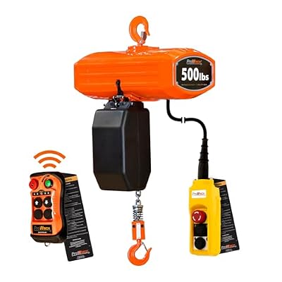 Prowinch 500 lb 1-Speed Electric Chain Hoist Featuring a 20 ft G100 Chain, M4/H3 Duty Rating, Compatible with Dual Voltage 208~240/440~480V, UL Certified for Safety