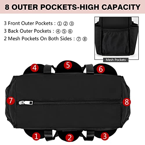 Image of IBFUN Utility Tote Bag with 24 Pockets, Large Teacher Tote for Women with Laptop Compartment, Travel Tote Bag with Zip Top