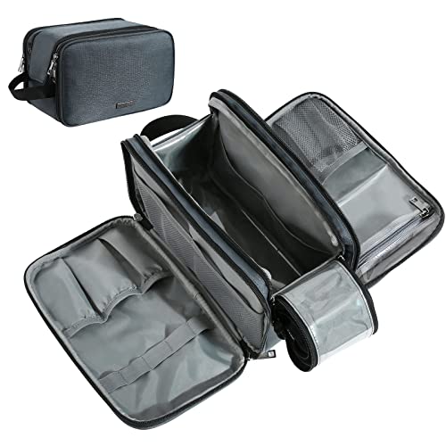 Opposhe Travel Toiletry Bag For Men, Large Hanging Dopp Kit For Shaving, Travel Organizer With Water-Resistant Tpu Pockets, Grey #TOP5