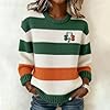 St Patricks Day Sweater Women Shamrock Irish Clover Print Shirt Casual Cozy Crewneck Long Sleeve Tops #1