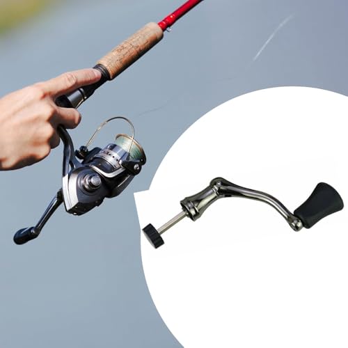 Fishing Swivel Reel Handle, Reel Replacement Power Handle Metal Rocker Grip, EVA Handshake for Rotating Fishing Reel, Fishing Spin Reel Handle Handle-M