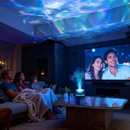 Diffuseur d'arômes de projecteur à brume fraîche avec lampe LED 7 couleurs pour bureau - 7