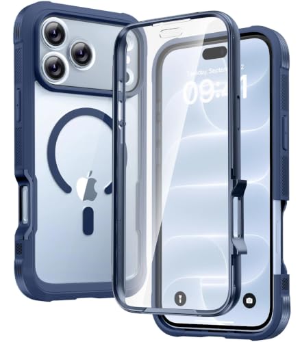 Diaclara Magnetic for iPhone 18 Pro Case with Screen Protector, Deep Blue