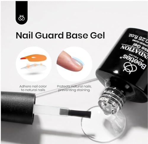Image of Beetles Black White Gel Polish - Black White Colors Gel Polish Kit 4Pcs Gel with No Wipe Top & Base Coat Nail Kit Soak Off UV LED Lamp Manicure Salon DIY Home