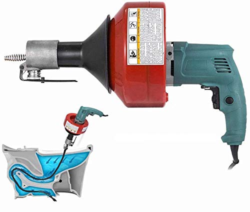 26 Ft Handheld Electric Drain Auger Best fit 0.8”(20mm)—2.6”(65mm) Pipes Portable Electric Drain