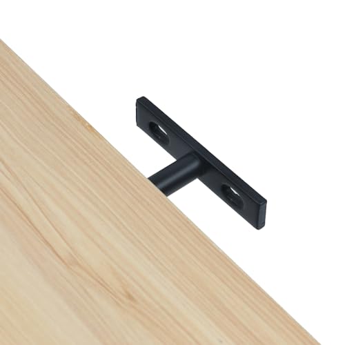 Antrader Set of 8 Floating Shelf Brackets, 4-Inch(Deep) Concealed Blind Shelf Support for Raw Wood Shelves, Matte Black, Screws and Anchors Included