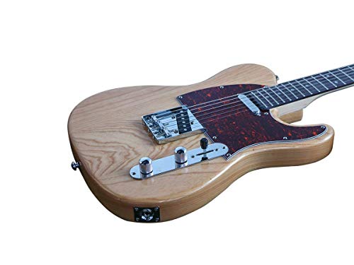 Monoprice Retro DLX Plus Electric Guitar - Right Handed, Ash-Body, Natural - Indo Series by Monoprice - Image 4