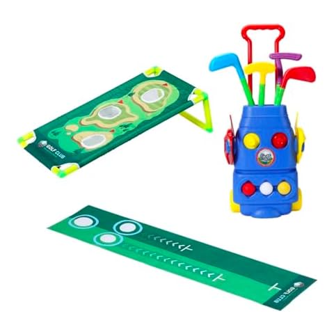 Trimate Toddler Golf Set with 2-in-1 Cornhole Board, Golf Club for Indoor and Outdoor Sports, Perfect for Kids' Active Play, Learning, and Development, Encourages Coordination and Fun Cover