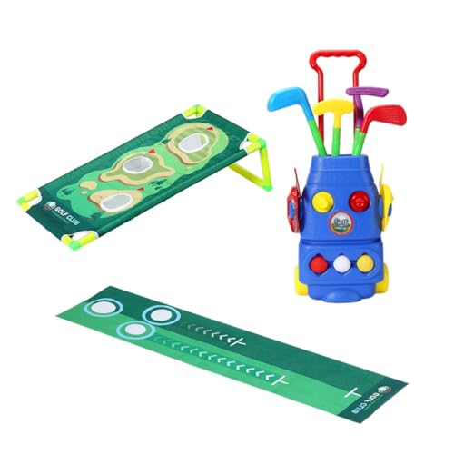 Trimate Toddler Golf Set with 2-in-1 Cornhole Board, Golf Club for Indoor and Outdoor Sports, Perfect for Kids' Active Play, Learning, and Development, Encourages Coordination and Fun