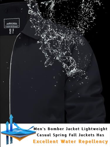 Tacvasen TCTJ-803-709-BLACK-2XL Black Jacket Lightweight Windbreaker Jackets Zip Up Light Coat Business Casual Spring Fall Jacket thumb #1