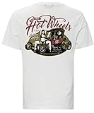 Mit Rundhals-Ausschnitt King Kerosin Herren T-Shirt Mit Back Print Hot Wheels Rundhals Kurzarm Print-Shirt Regular Fit Bedruckt Abgesteppte Kante Hot Wheels
