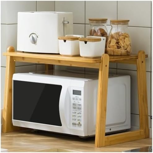 Organizador de encimera de cocina de bambú, soporte para horno mi...