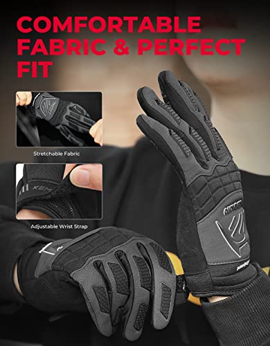 Kemimoto Dirt Bike Gloves Motocross Gloves Atv Motorcycle Gloves For Men Women Youth Off-Road Gloves Riding Gloves Touch-Screen Breathable Mountain Bike Racing Gloves For Bmx Mtb Mx,L,Black #TOP6