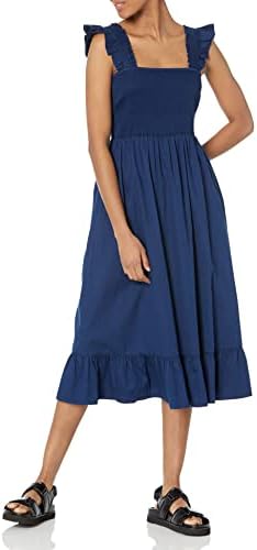 knee length dresses for ladies The Kimmy Ruffle Detail Midi Dress in Plaid Multi  Piper & Scoot
