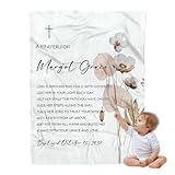 Personalized Girl Baby Blanket, Christian Christening Gift For Boys And Girls, Personalized Baby Blanket With Name, Christian Baptism Gifts For Boy Girl, Babys Dedication Keepsake Throw For Ceremony