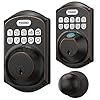 TEEHO Fingerprint Door Lock Set Keyless Entry Door Lock with Handle - Door Knob with Keypad Deadbolt - Smart Locks for Front Door - Auto Lock - No Need App - Easy Installation - Oil-Rubbed Bronze