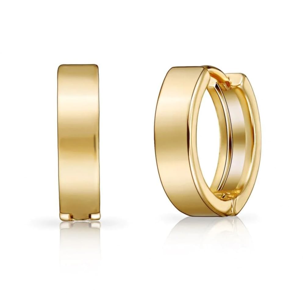 Orecchini a cerchio ipoallergenici in oro 18 carati per ragazze, donne e bambine con orecchie sensibili / Cerchietti piccoli da 8 mm e 10 mm, ideali