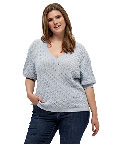 Peppercorn Rosalia Puff Sleeve Tee Curve, Camiseta de manga abullonada para Mujer, Azul (2284M...