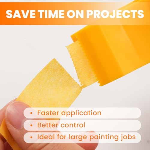 Image of ADHES Washi Masking Tape with Dispenser, 0.94 Inch x 60 Yards | Easy Tear Painters Tape for Painting, Craft, DIY, Labeling, Residue-Free Decorative Paper Tape for Home, Office & Art Pro