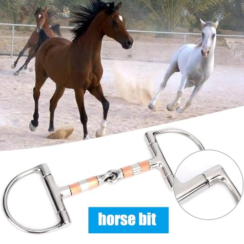 D Ring Horse Bit,Snaffle Horse Bit - Rolo de boca com cobre | Bocados de bridão de anel D, bocado de