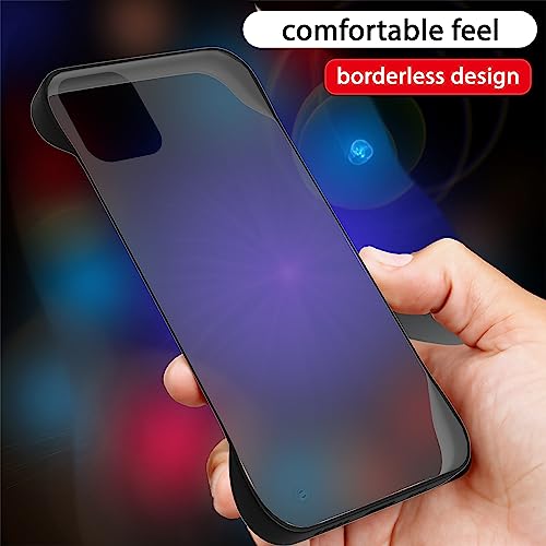 Image of Amazon Basics Cover for iPhone 11 |Hybrid Frameless|Full Camera Protection|Raised Edges|Frosted Matte Translucent Bumper Case(Black)