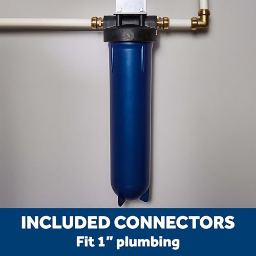 Image of GE Heavy Duty Whole House Water Filtration System, Reduces Sediment, Rust & More, Install Kit & Accessories Included, Filter Not Included, Replace Filter (FXWPT, FXWPX) Every 3 Months, GXWH60T