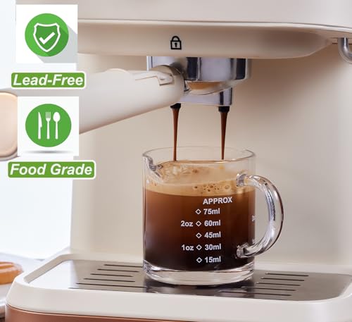 Set de 2 vasos medidores para espresso 75 ml con asa miniatura 2