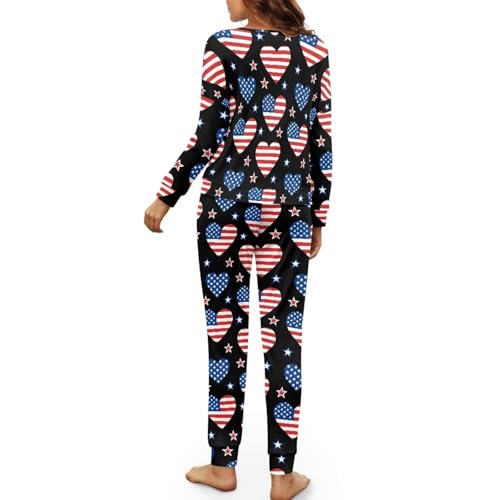 Image of Womens Lounge Set Long Sleeve Soft Pajama Sets | Casual 2 Piece Pj Outfit, Crewneck Sleepwear with Pockets, Adjustable Drawstring, Soft Comfy Fall Pajamas, Plus Size