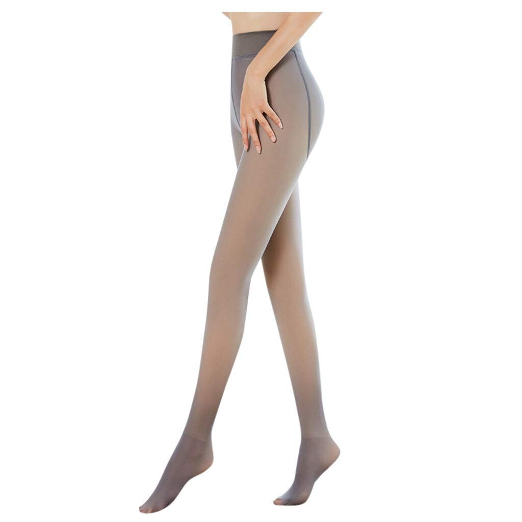 ACiyD Flawless Legs Kit di Calze di Collant in Pile Caldo Traslucido Finto Calze di caffè in Pelle Nera (Colore : Grigio) (Grigio)